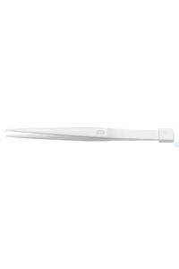 Solid ceramic tweezers, 125mm, smooth, blunt
