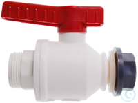 Ball valve PP, white, male thread