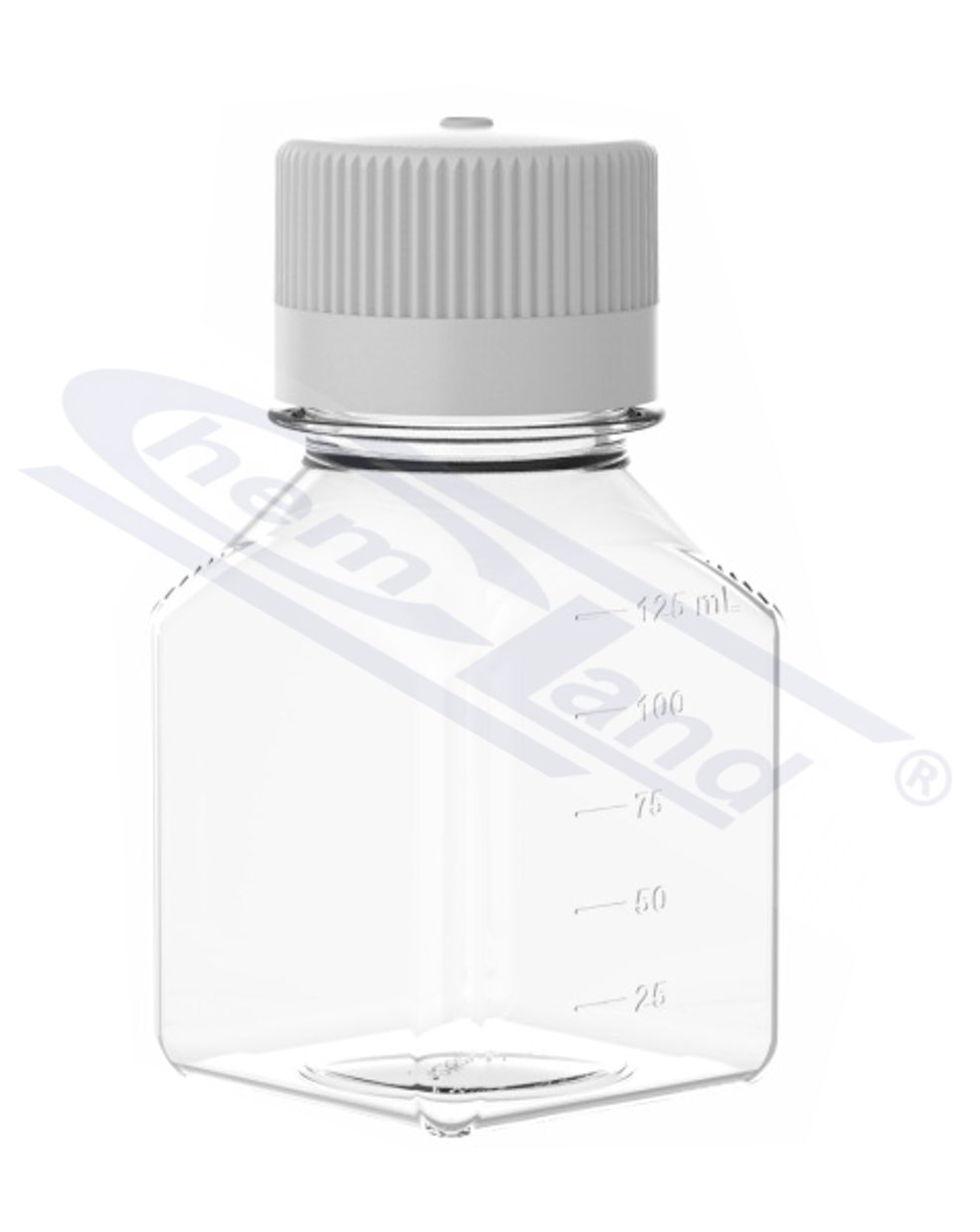 butle na media PETG z nakrętką HDPE 0125ml STERYLNE, op. 24szt CHEMLAND