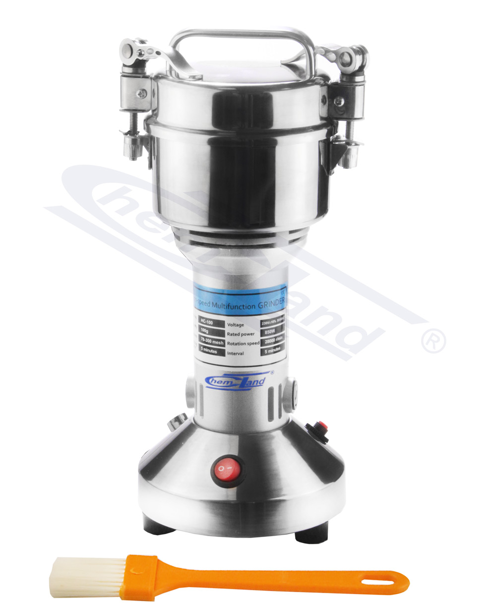 młynek laboratoryjny 100g , zamknięcie na klamry dociskowe, rozdrobnienie 70-300mesh, obroty 28000 RPM