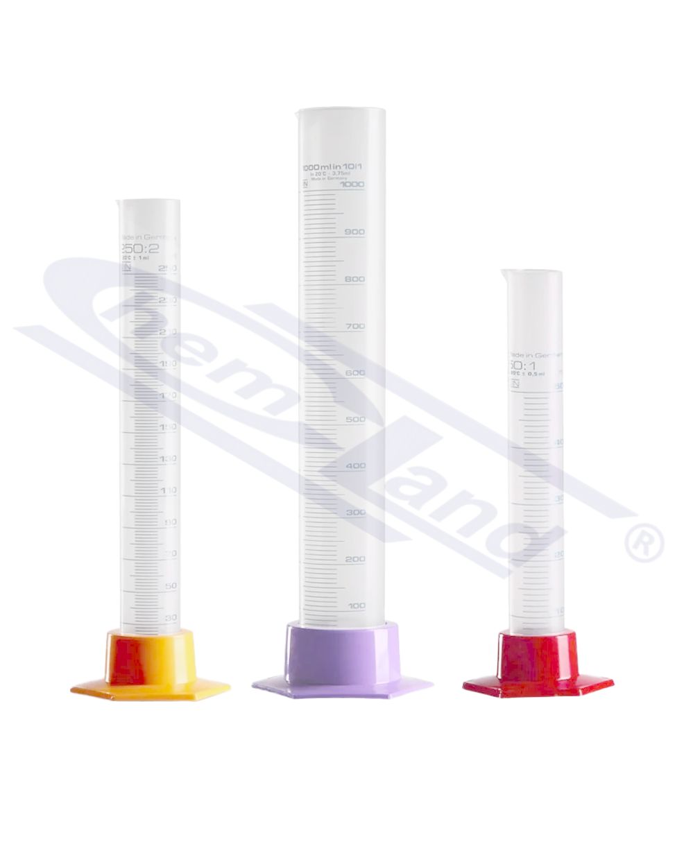 cylinder PP 0025ml skala niebieska ze zdejmowaną podstawą