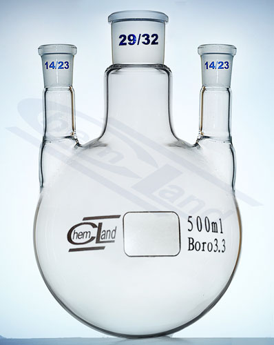 kolba kulista 3 szyje proste 0500ml 29/32 i 14/23