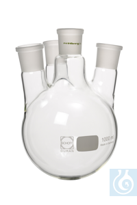 4-neck flask, 4000 ml, mn size 45/40, 3x sn size 29/32 (7°)