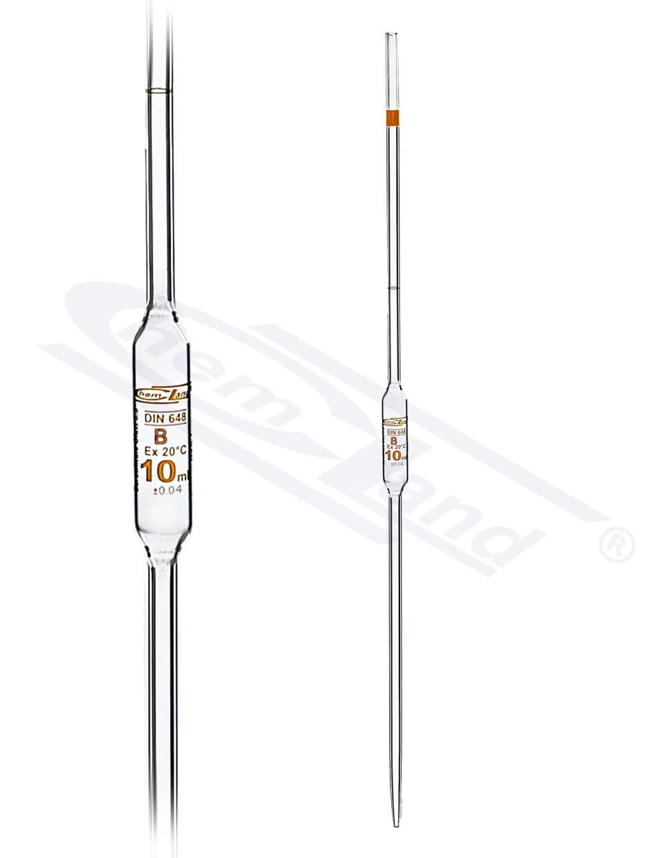 pipeta jednomiarowa CHEMLAND NEW LINE 001 kl B, sk. Brązowa