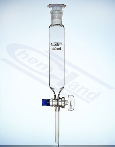rozdzielacz cylindryczny szlif 29/32 kran szkło1000ml Chemland