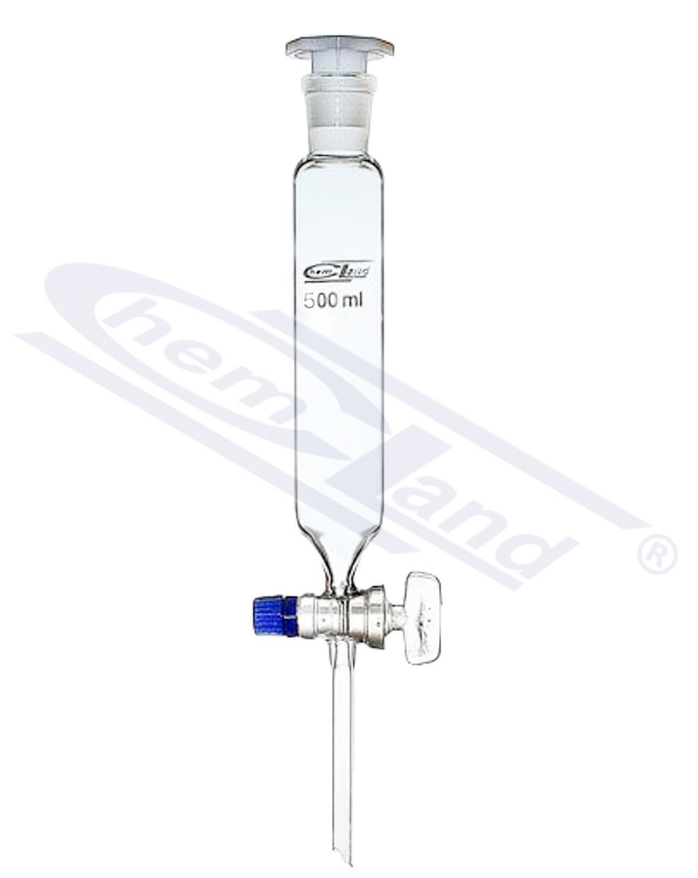 rozdzielacz cylindryczny szlif 24/29 kran szkło0500ml Chemland